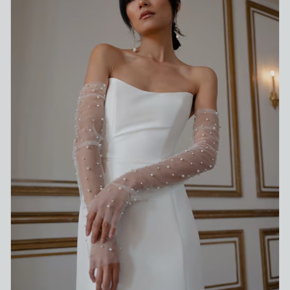 Jenny Yoo Pearl Sleeves - XS - Never Worn